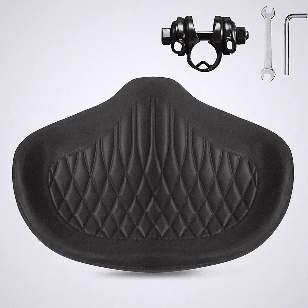 SuperWide Comfort Bike Saddle Bicycle Seat Noseless Pad Shock Absorption Cushion